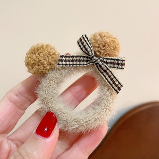 [🔥XƯỞNG SALE SẬP SÀN🔥] Dây Buộc Tóc Cột Tóc Srunchies Nhỏ Vải Lông Tai Gấu Nơ Sọc Caro