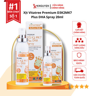 Xịt Vitatree Premium D3K2MK7 Plus DHA Spray 20ml giúp bé cao lớn và thông minh vượt trội