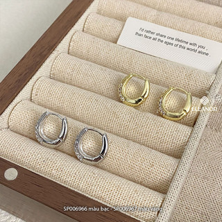 Bông tai nữ chuôi bạc 925 Eleanor Accessories đính đá khuyên tai trong basic phụ kiện trang sức 4396
