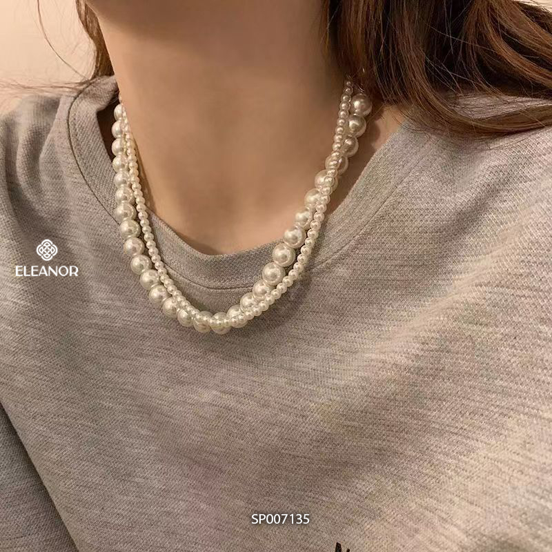 Dây chuyền nữ layer Eleanor Accessories ngọc trai nhân tạo phụ kiện trang sức vòng cổ 7135