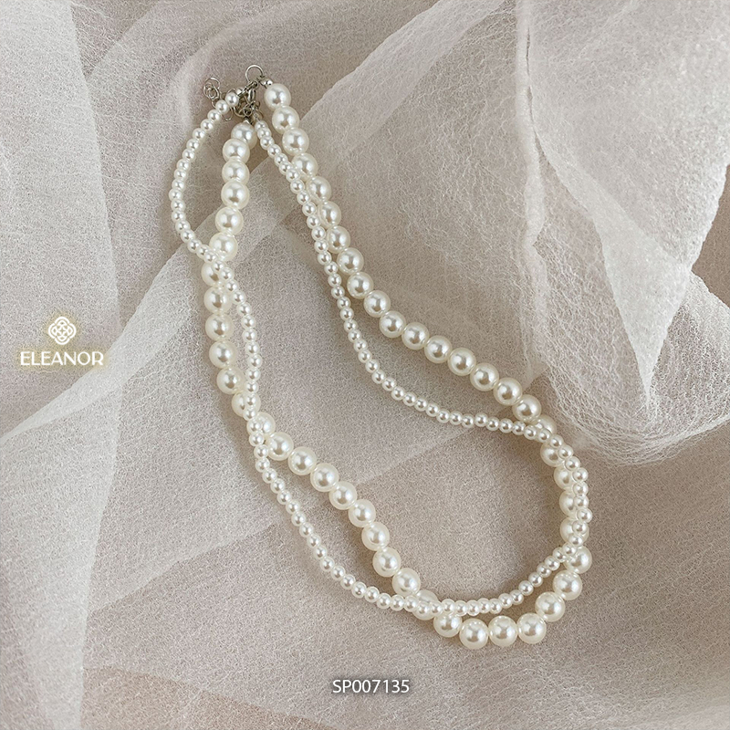 Dây chuyền nữ layer Eleanor Accessories ngọc trai nhân tạo phụ kiện trang sức vòng cổ 7135