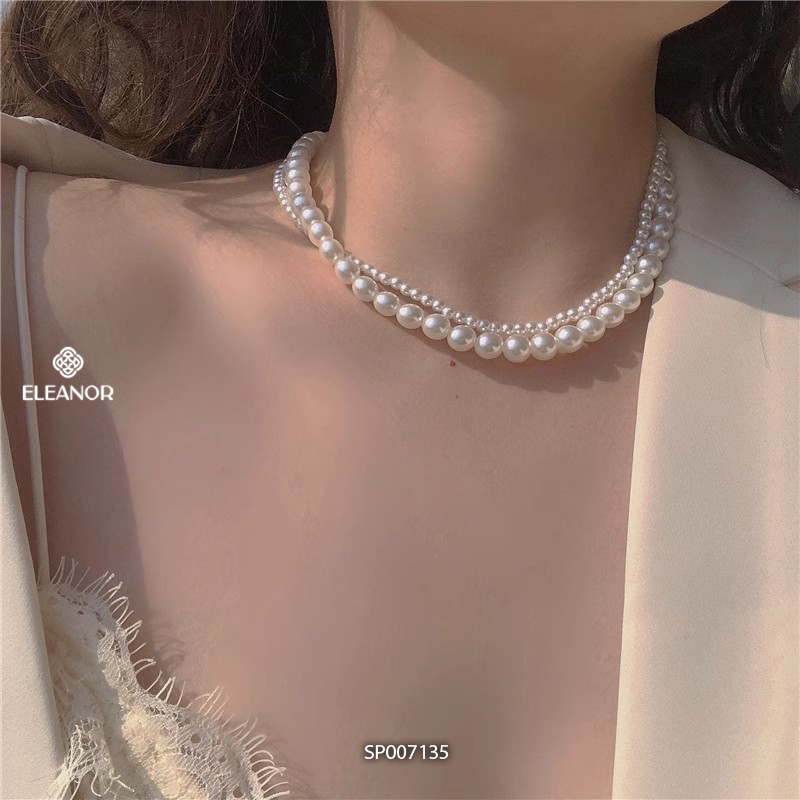 Dây chuyền nữ layer Eleanor Accessories ngọc trai nhân tạo phụ kiện trang sức vòng cổ 7135