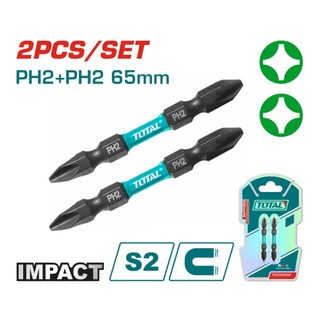 ĐỒ NGHỀ TOTAL Bộ 2 mũi bắt vít PH2+PH2,65mm TACIM72PH265