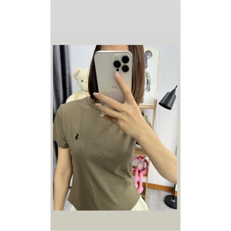 Áo Thun Thêu Hình Ngựa cổ cao 3 phân chất zip