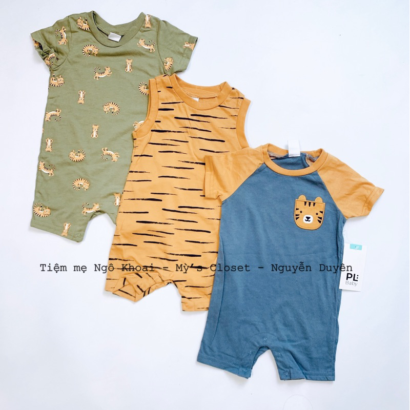 [MD07] PL BABY Set 3 Romper/ body đùi cotton mềm mịn cho bé trai (full tag móc)