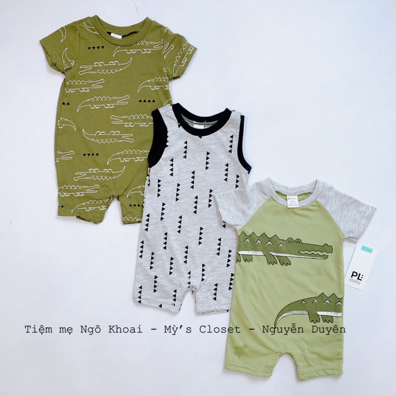 [MD07] PL BABY Set 3 Romper/ body đùi cotton mềm mịn cho bé trai (full tag móc)