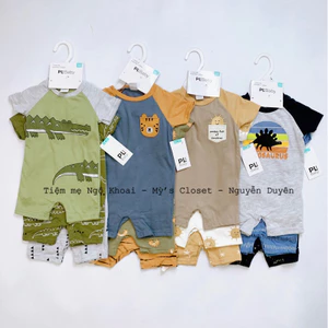 PL BABY Set 3 Romper/ body đùi cotton mềm mịn cho bé trai (full tag móc)