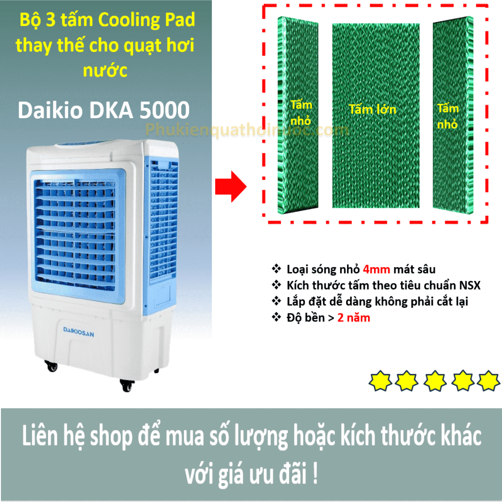 Tấm làm mát quạt hơi nước Daikio DKA-05000A DKA-05000B DKA-05000C DKA ...