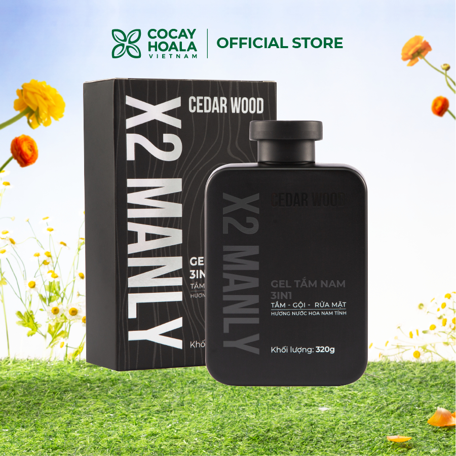 Ảnh Gel Tắm Nam Cỏ Cây Hoa Lá X2 Manly 3in1 320g - Hương Nước Hoa Nam Tính 1
