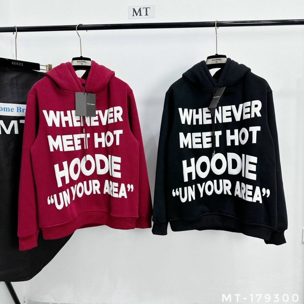 Áo Hoodie Whenever In Nổi 3D Form Rộng Dành Cho Nam Nữ phong cách hàn quốc nỉ pe nón 2 lớp dày dặn SSL