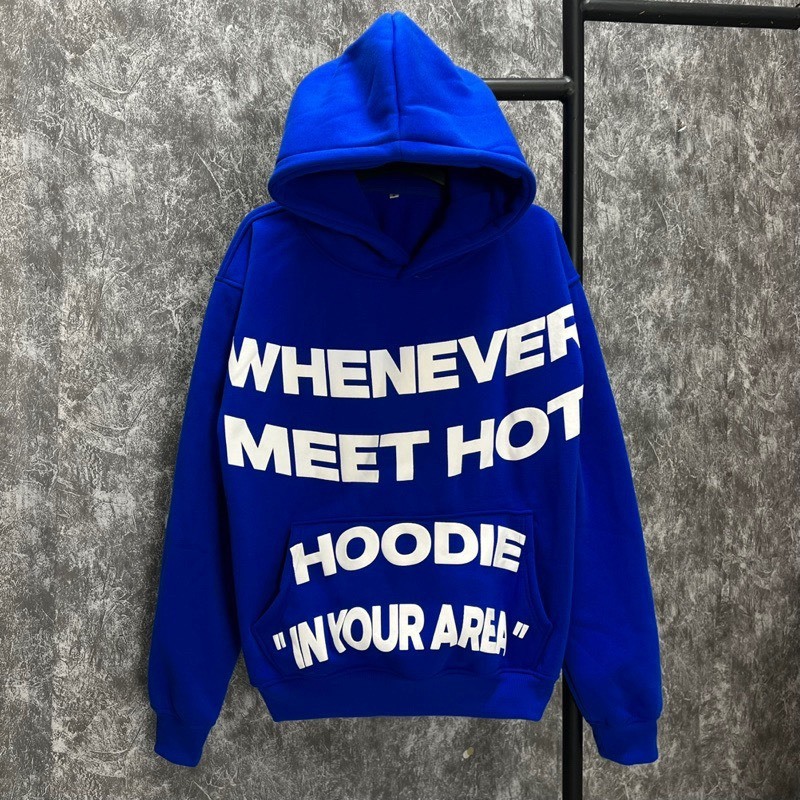 Áo hoodie Whenever form rộng mũ trùm logo in nổi nón 2 lớp chất liệu nỉ PE dày dặn nam nữ UNISEX - SSL