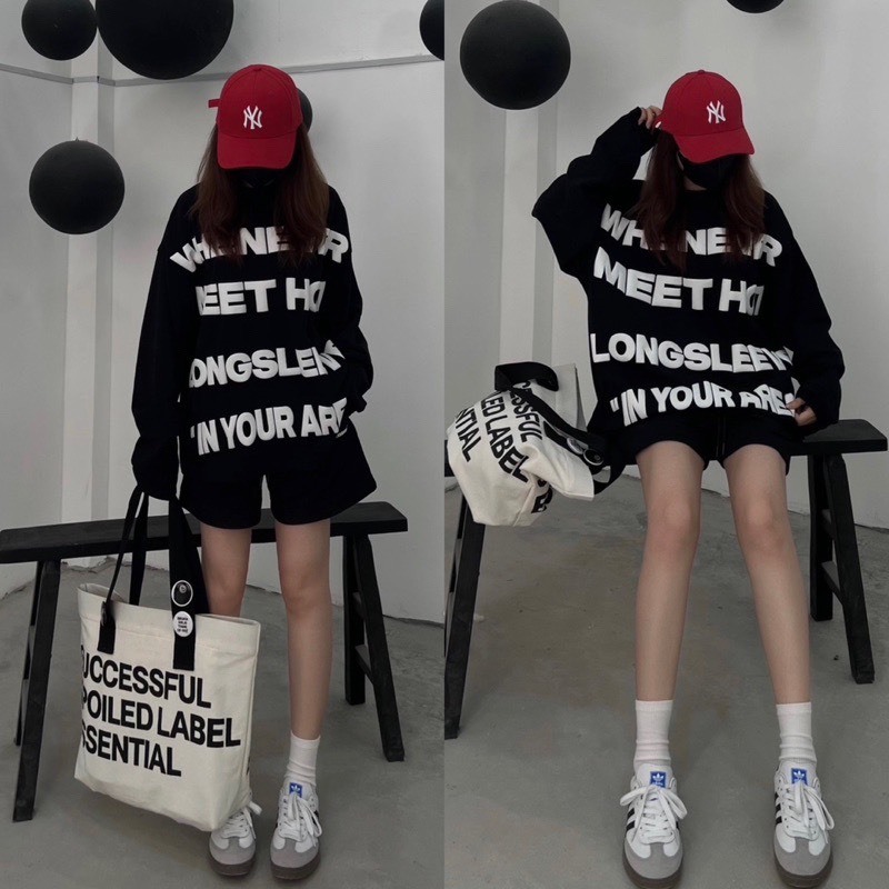 Áo hoodie Whenever form rộng mũ trùm logo in nổi nón 2 lớp chất liệu nỉ PE dày dặn nam nữ UNISEX - SSL