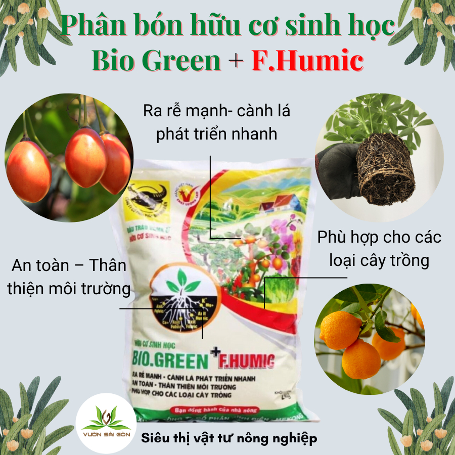 phân bón hữu cơ sinh học Bio Green F.Humic