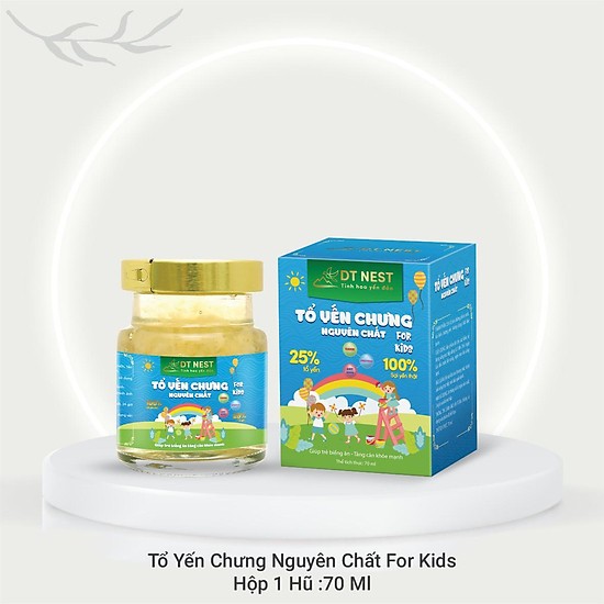 Yến chưng cho bé với 25% yến nguyên chất Dt Nest Khánh Hòa 70ml từ 100% sợi yến thật hanzomart
