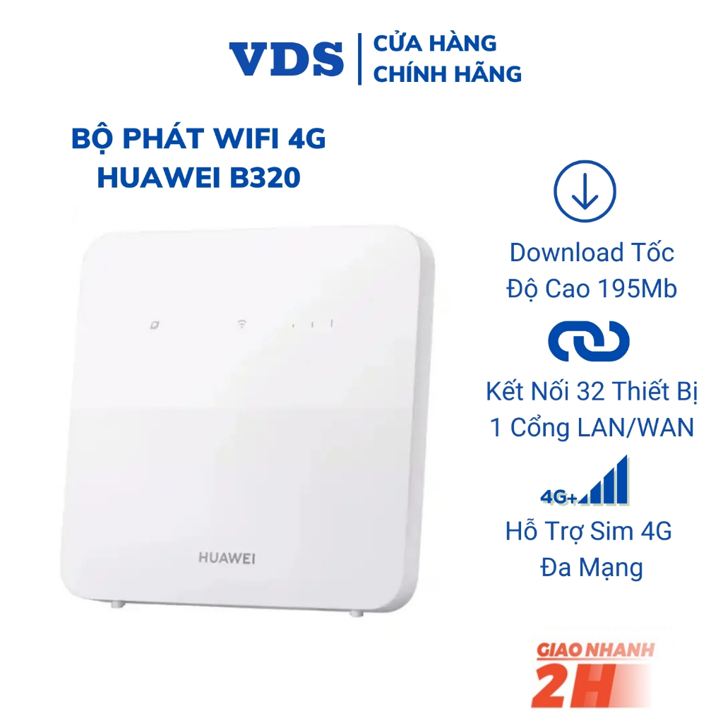 Bộ phát wifi từ sim 4G Huawei B320 Tốc độ 195Mbps kết nối 32 Users ...