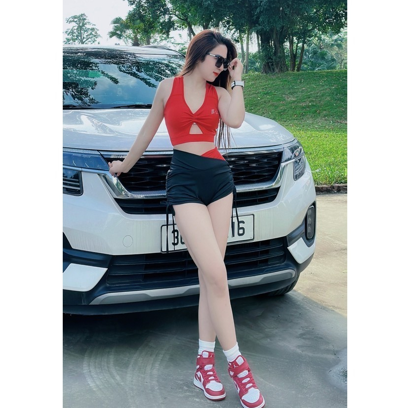 Bộ thể thao tập gym, erobic, zumba, shuffer dance , đi bơi, TT SPORT cạp chéo phối màu