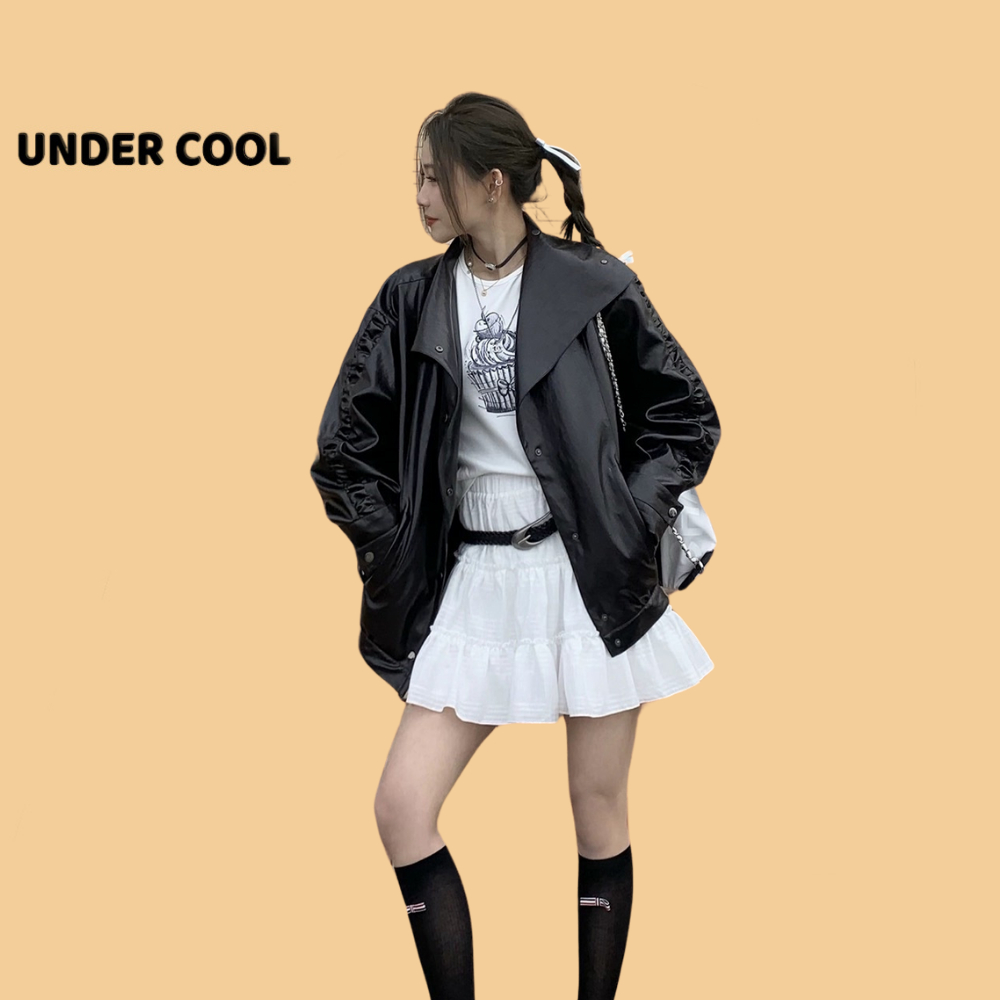 Chân Váy Ngắn Trắng 3 Tầng UNDERCOOL Chấm Bi Viền Bèo Có Lót Trong CV10