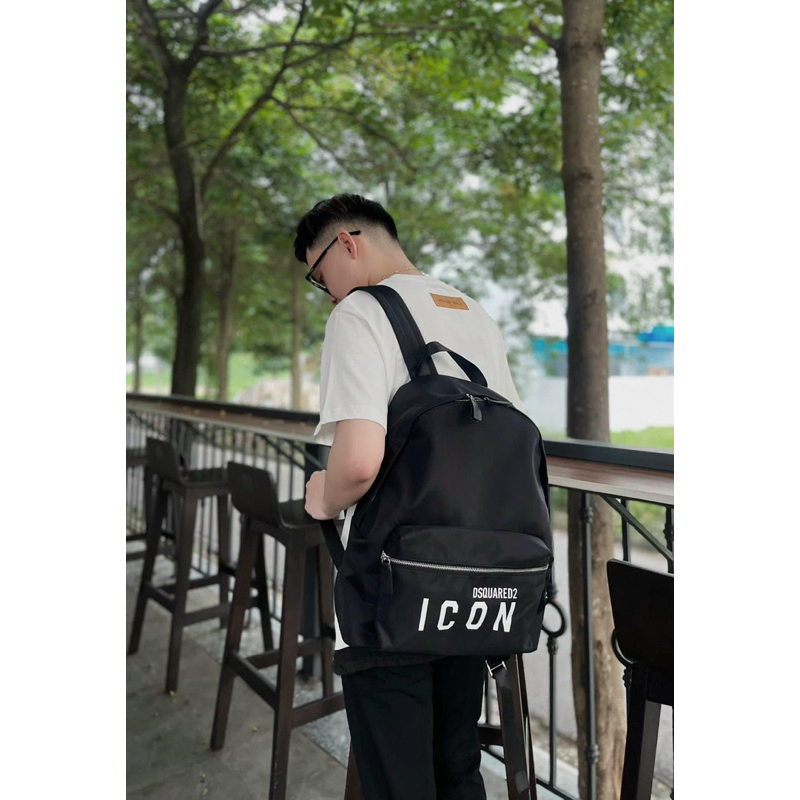 ⚡️[Hight Quality] Balo Dsquared2 Icon Black Backpack - Họa Tiết Logo Phối Chữ Tinh Tế - Hàng Loại 1 Nam Nữ Dsq2