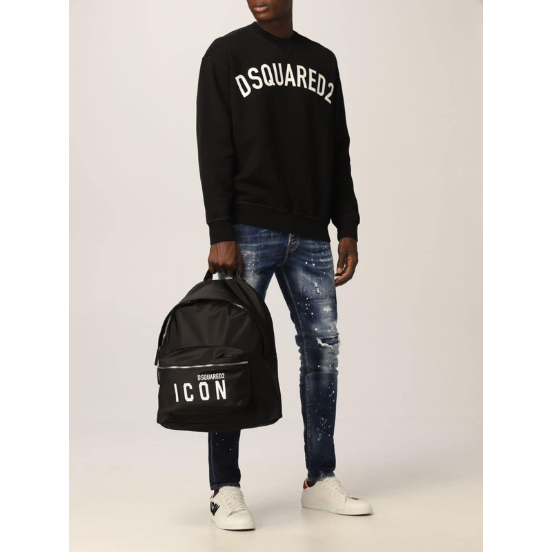 ⚡️[Hight Quality] Balo Dsquared2 Icon Black Backpack - Họa Tiết Logo Phối Chữ Tinh Tế - Hàng Loại 1 Nam Nữ Dsq2