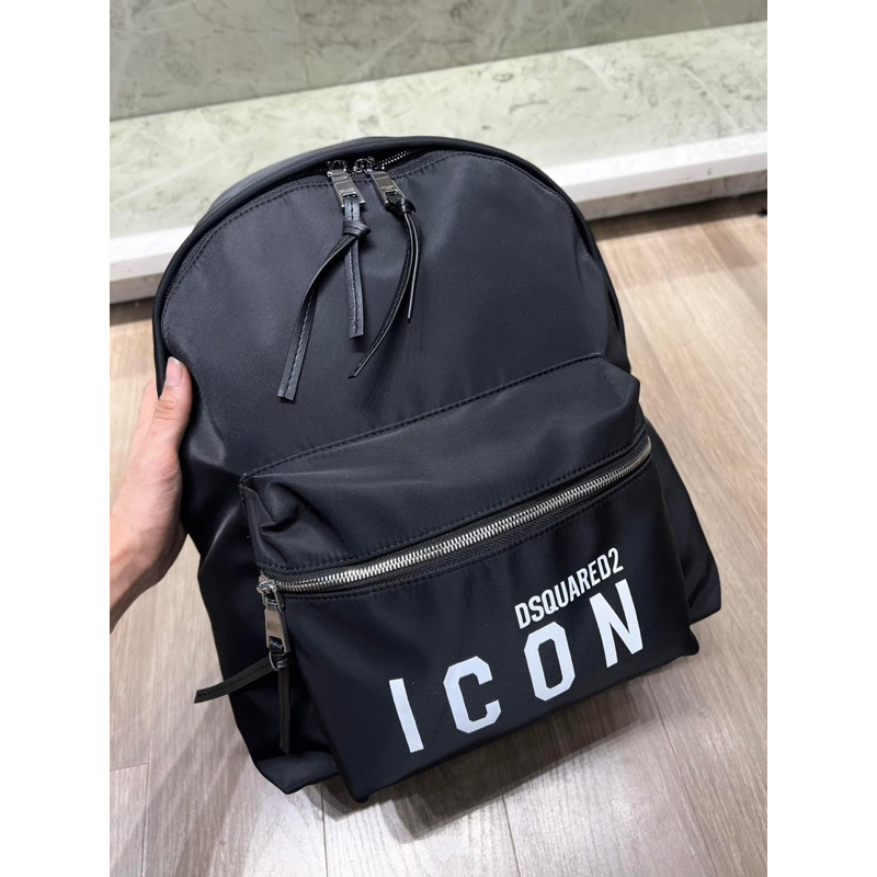 ⚡️[Hight Quality] Balo Dsquared2 Icon Black Backpack - Họa Tiết Logo Phối Chữ Tinh Tế - Hàng Loại 1 Nam Nữ Dsq2