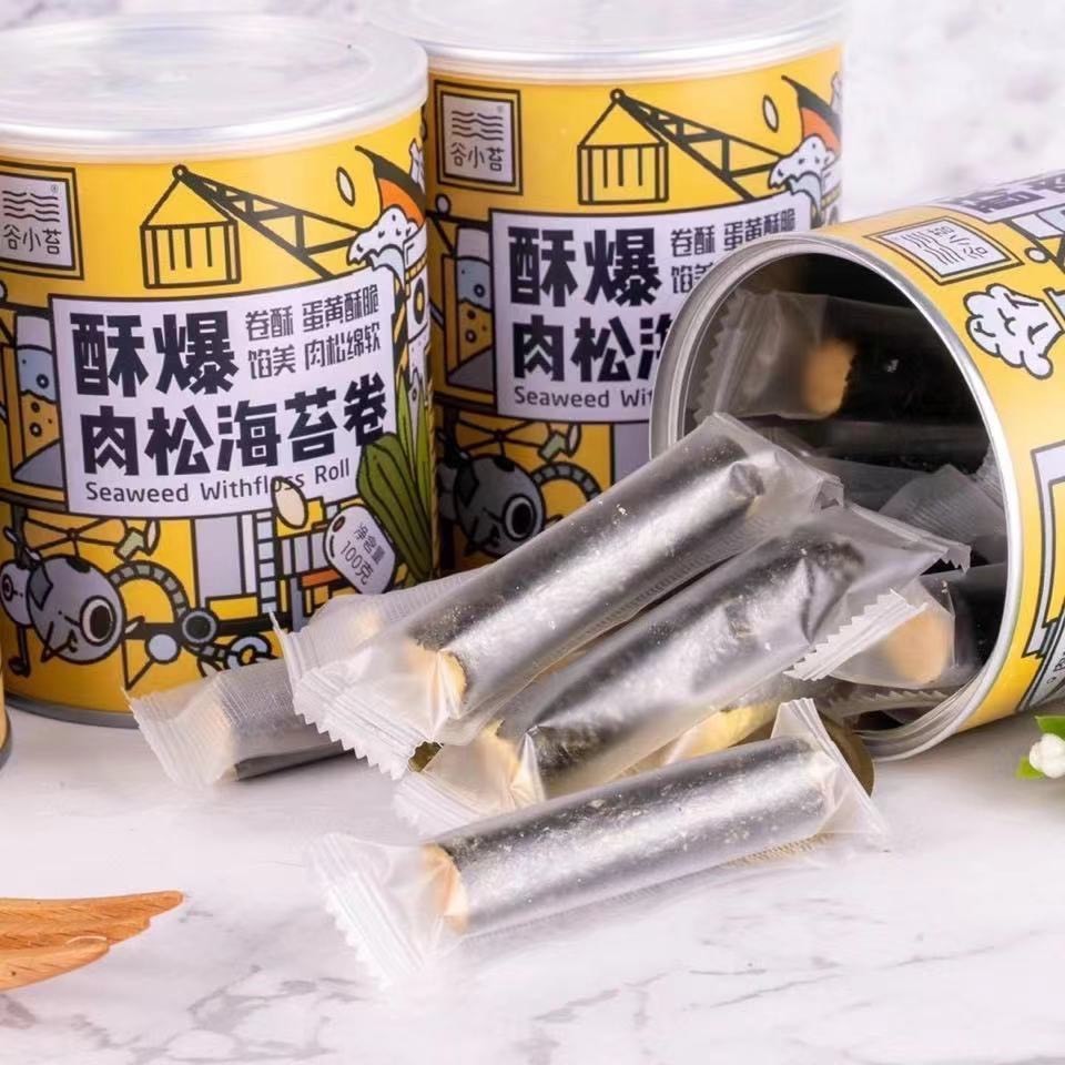Snack rong biển chà bông giòn rụm, hộp 100g-12 cây, rong biển cuộn ...