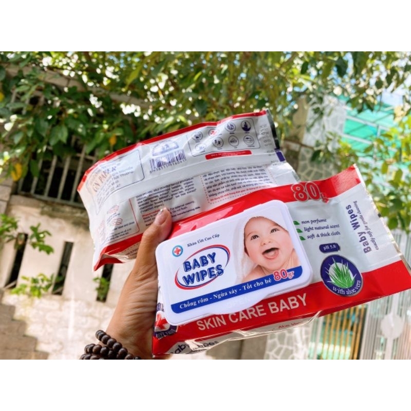 KHĂN ƯỚT BABY WIPES KHÔNG MÙI (10 gói 59k)