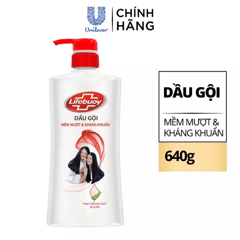 Dầu gội Lifebuoy dưỡng tóc Óng Ả & Mềm Mượt 640g