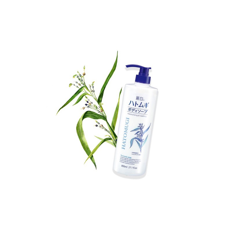 Sữa Tắm Trắng Da Dưỡng Ẩm Hatomugi Nhật Bản 800ml