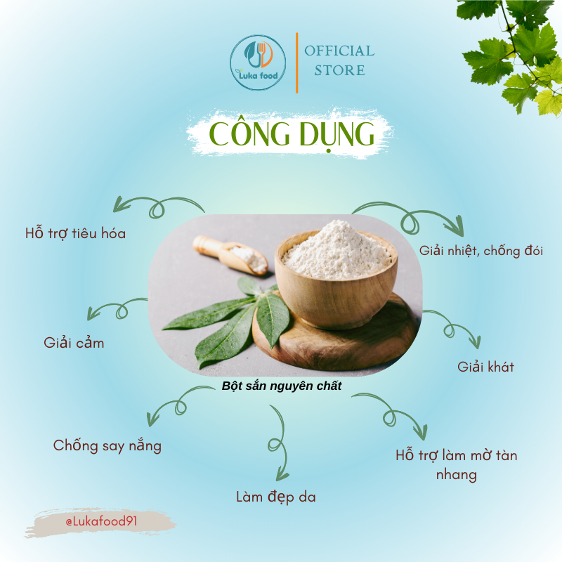 Bột Sắn Dây Nguyên Chất 100% Thiên Nhiên (Gói 500g/1kg) - Hàng Loại 1, Thanh Nhiệt, Mát Gan, Đẹp Da Tự Nhiên Luka Food