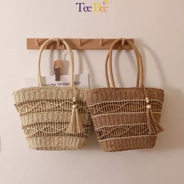 Women's Vintage Woven Straw Bag – for the Beach