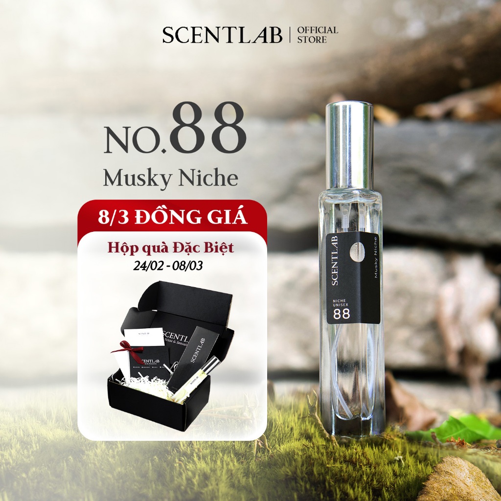 Ảnh Nước hoa unisex SCENTLAB No.88 hương cỏ xanh Noble Musky Niche tinh dầu thơm lâu thanh lịch, tươi mát mini 10ml 1