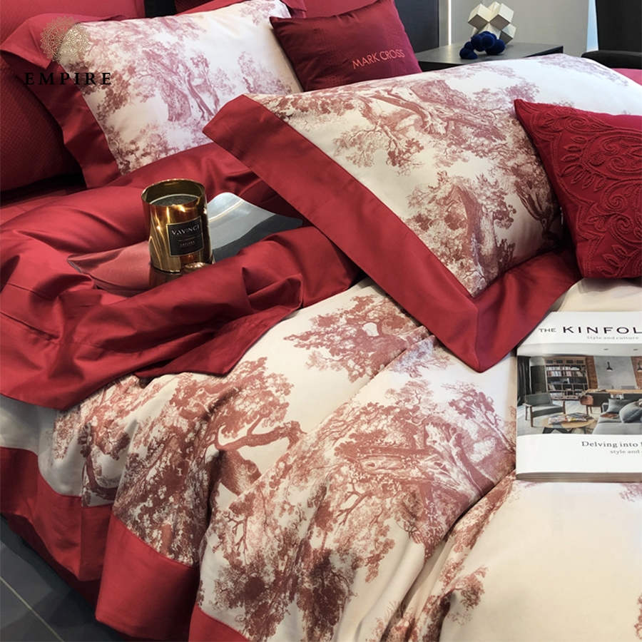 bộ chăn ga gối nệm đệm 5 món Empire Tencel lụa 80s chăn chần bông cao cấp - Empire Bedding & Decor