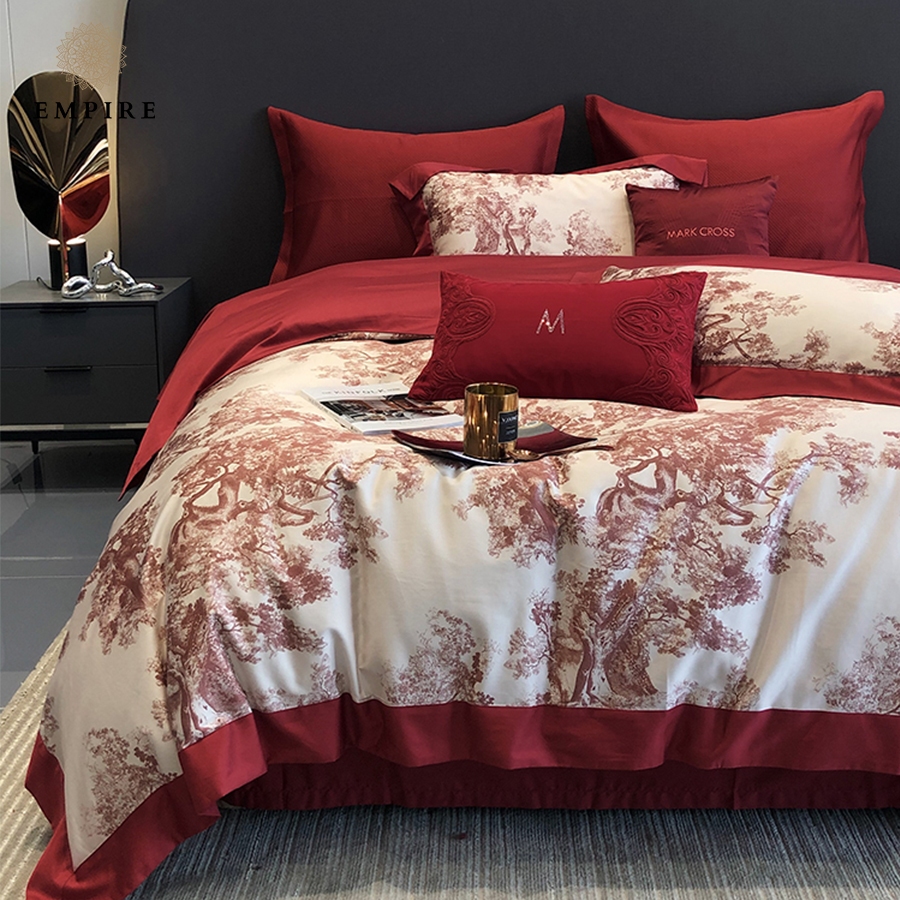 bộ chăn ga gối nệm đệm 5 món Empire Tencel lụa 80s chăn chần bông cao cấp - Empire Bedding & Decor