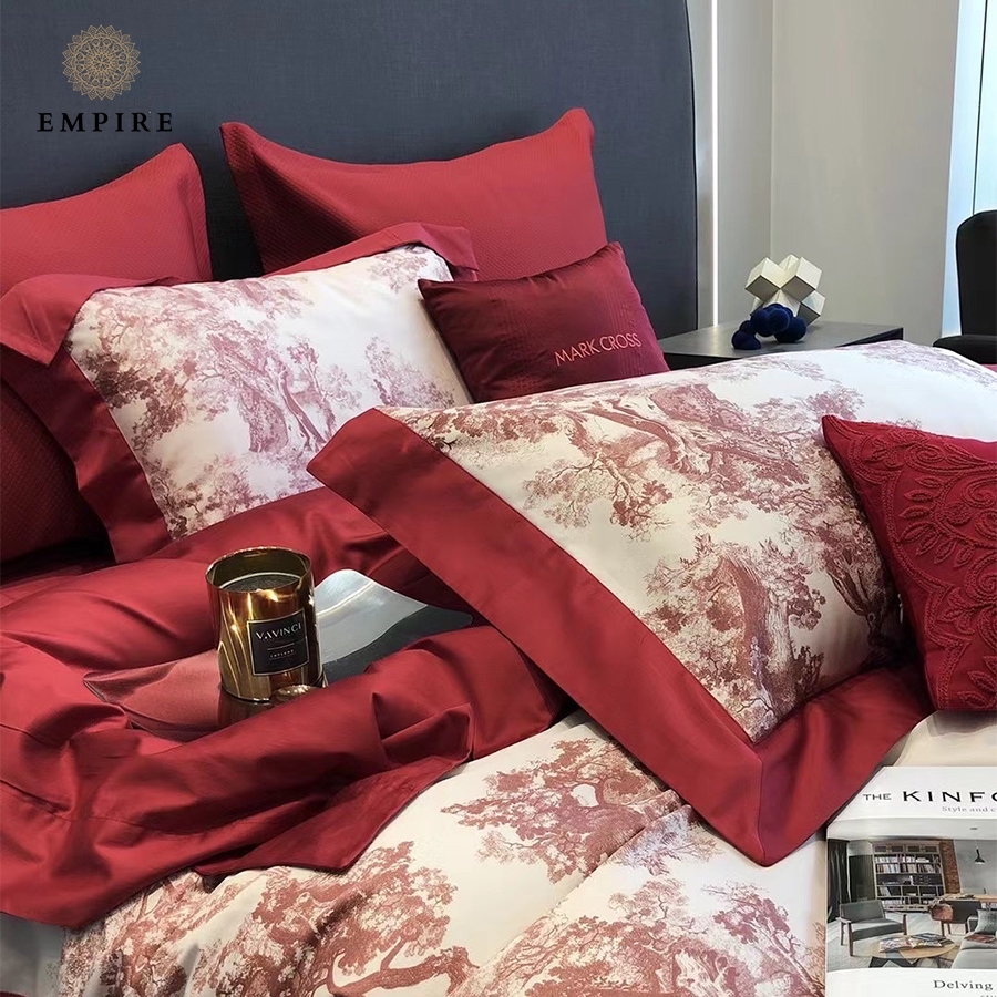 bộ chăn ga gối nệm đệm 5 món Empire Tencel lụa 80s chăn chần bông cao cấp - Empire Bedding & Decor