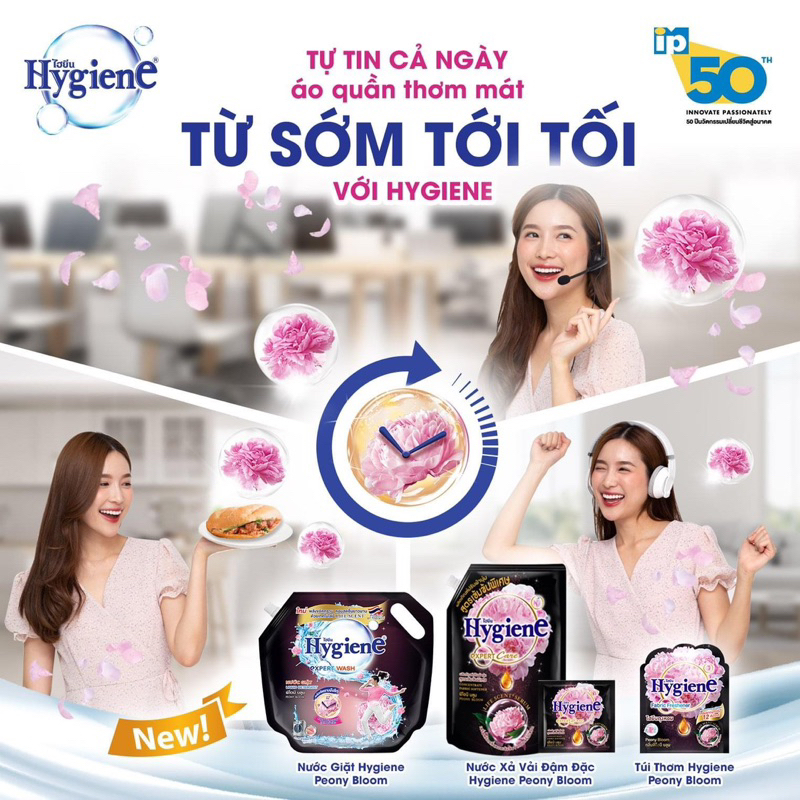 Nước xả vải Hygiene Expert Care Thái Lan lưu hương hoa tự nhiên dài lâu túi lớn 2000ml