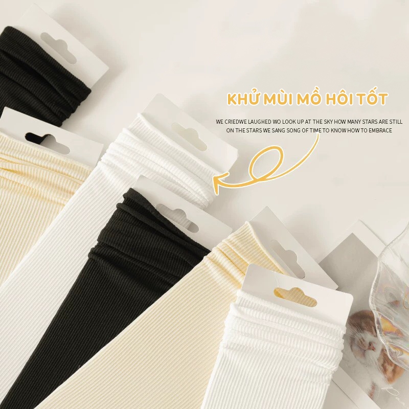 Tất vớ nam nữ cổ cao nhiều màu, chất liệu cotton sợi than tre thoáng khí co giãn 4 chiều - Ekiu Shop