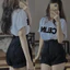 Set bộ áo thun mix quần jean gập gấu - Clin
