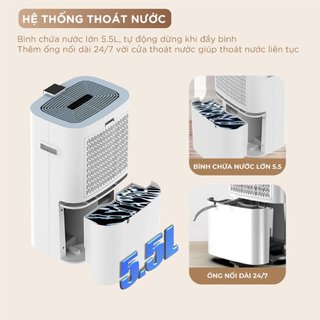 Máy Hút Ẩm & Lọc Không Khí ULTTY HERCULES, Công nghệ lọc plasmacluster ion, Bình chứa 5,5L, BH 2 năm