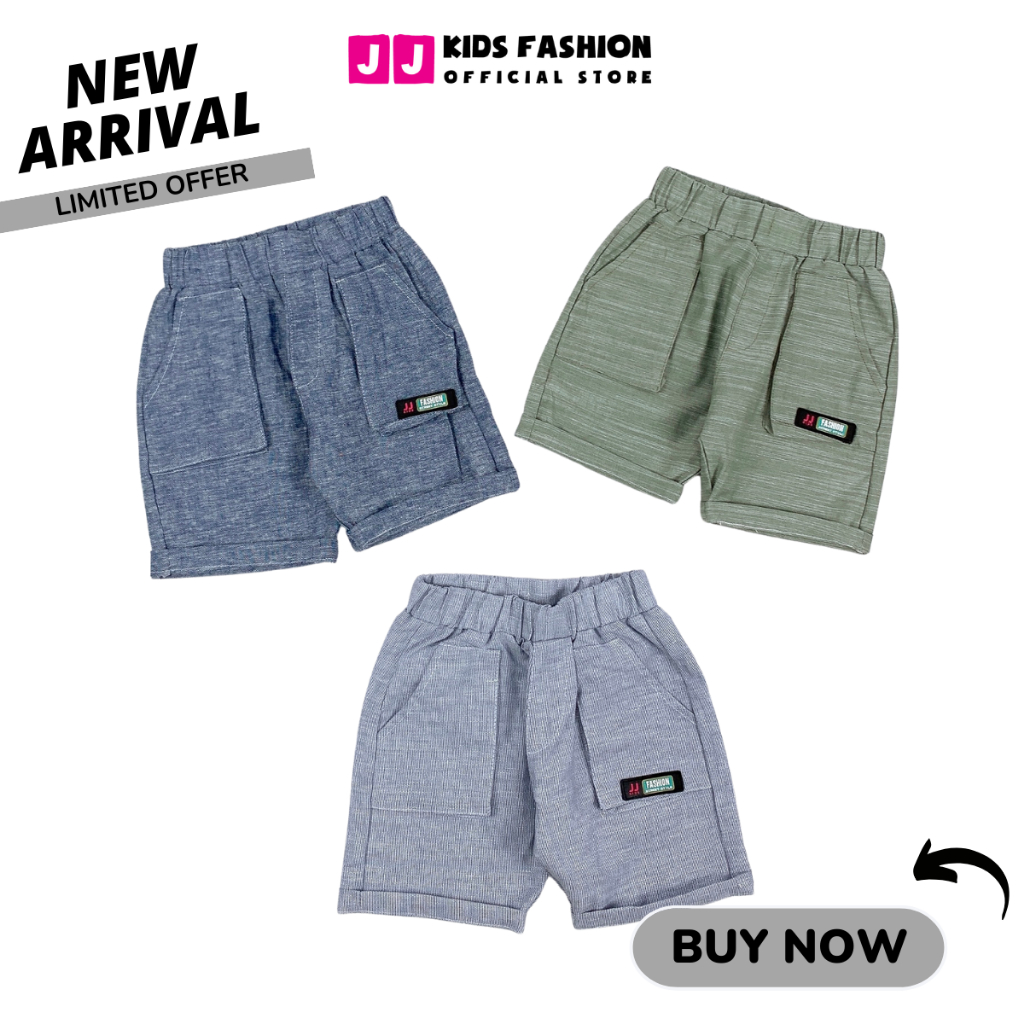 Quần short bé trai linen năng động thoải mái thời trang - JJ Kids