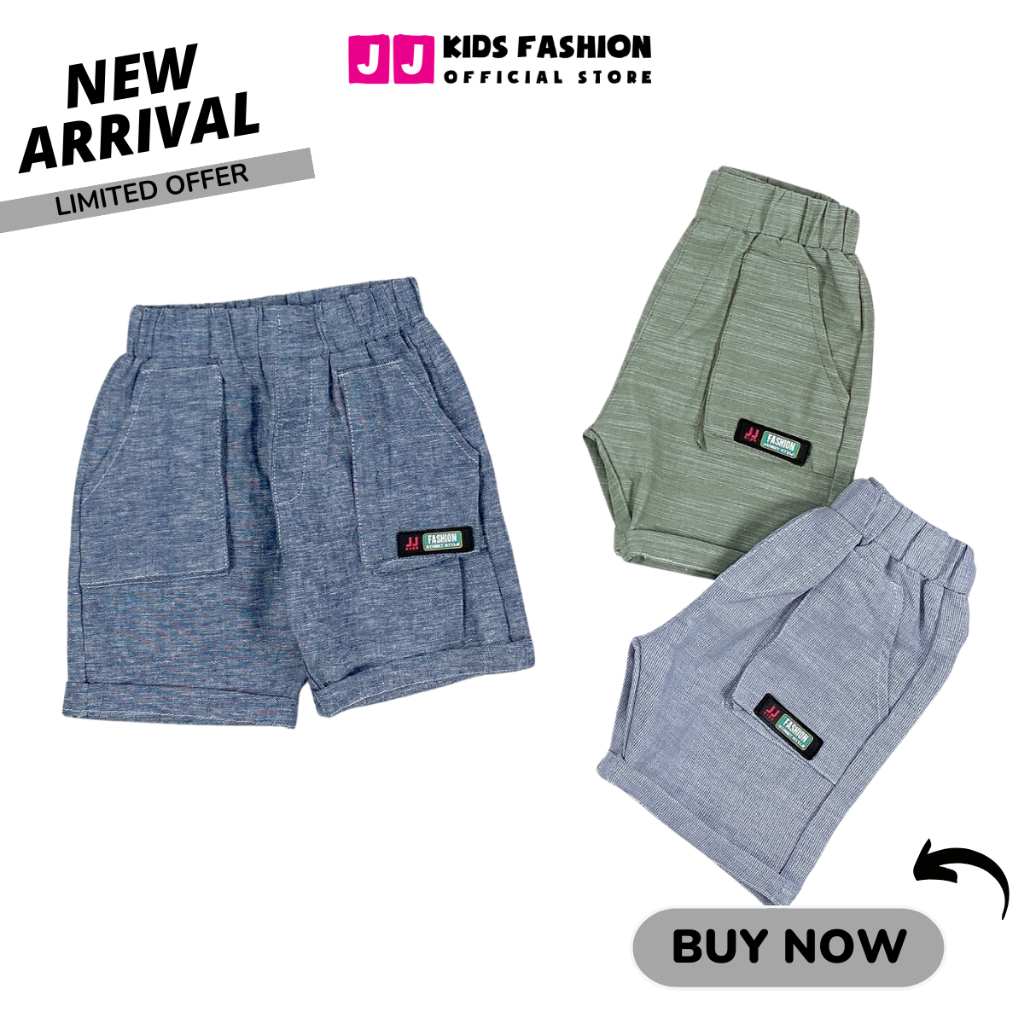 Quần short bé trai linen năng động thoải mái thời trang - JJ Kids