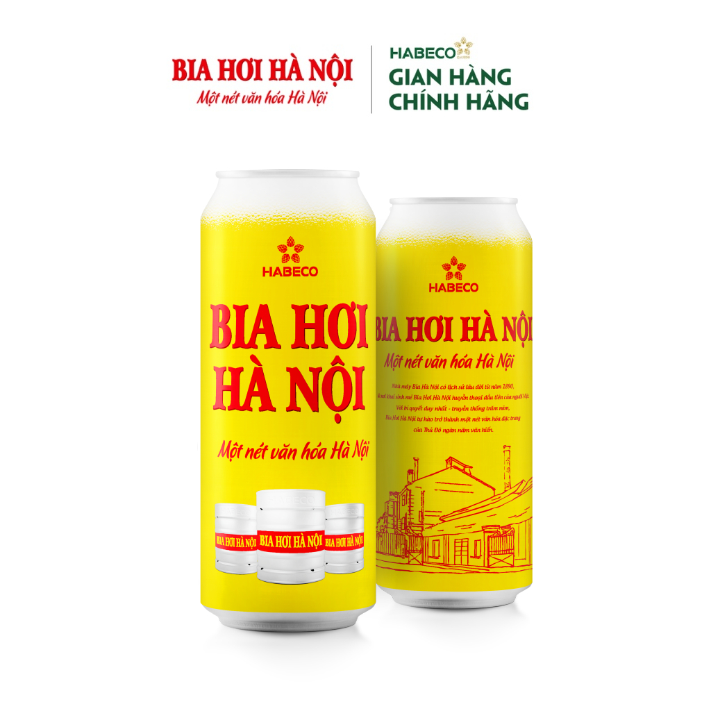 Ảnh Thùng 24 lon Bia Hơi Hà Nội - HABECO (500ml/lon) 3