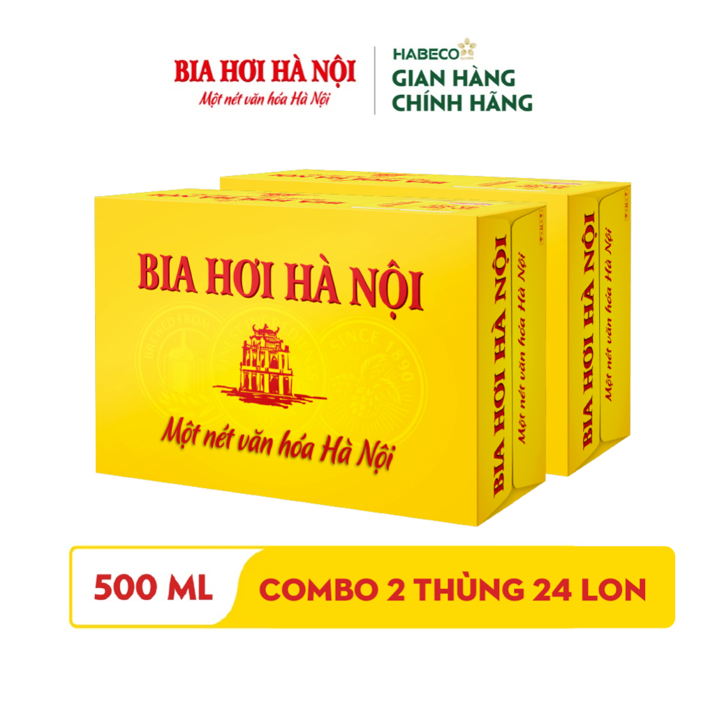 Ảnh COMBO 2 Thùng 24 lon Bia Hơi Hà Nội – HABECO (500ml/lon) 2