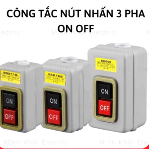 Công Tắc Nút Nhấn 3 Pha On Off, công tắc nút nhấn nguồn, hộp điều khiển 2 nút on off Cao Cấp