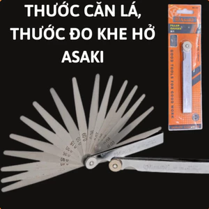 Bộ thước căn lá Asaki, thước nhét, thước đo khe hở Asaki, thước lá chỉnh cò Xupap, bộ chỉnh cò và thuoc lá canh khe hở C