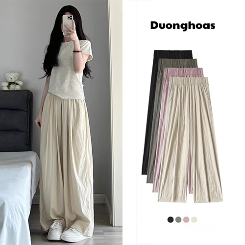 Quần Ống Rộng Nữ Vải Đũi Mát Hàng Đẹp Loại 1 Hót Trend Cạp Cao Lên From Cục Xinh