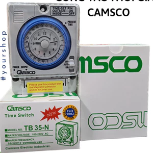 công tắc hẹn giờ cơ rơ le timer 24h camsco TB35N,công tắc thời gian,bộ hẹn giờ,đồng hồ hẹn giờ cơ,thiết bị tủ điện Cao C