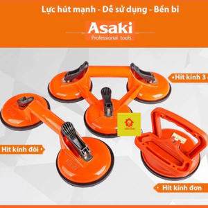 Tay hít kính Asaki, hít gạch cầm tay đa năng,dụng cụ hút kính,hút gạch đơn,đôi, 3 chạc,hít kính chân không,hút kính gạch