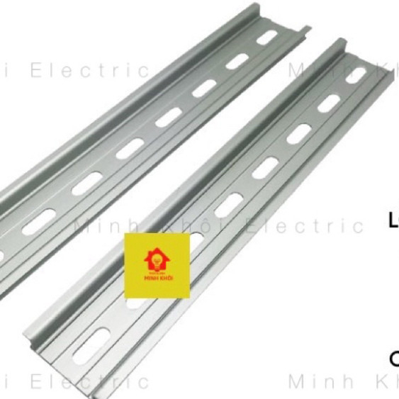 thanh cài át nhôm, thanh ray nhôm cài aptomat, khởi động từ dài 1m, thanh day nhôm cài thiết bị, thanh din rail tủ điện