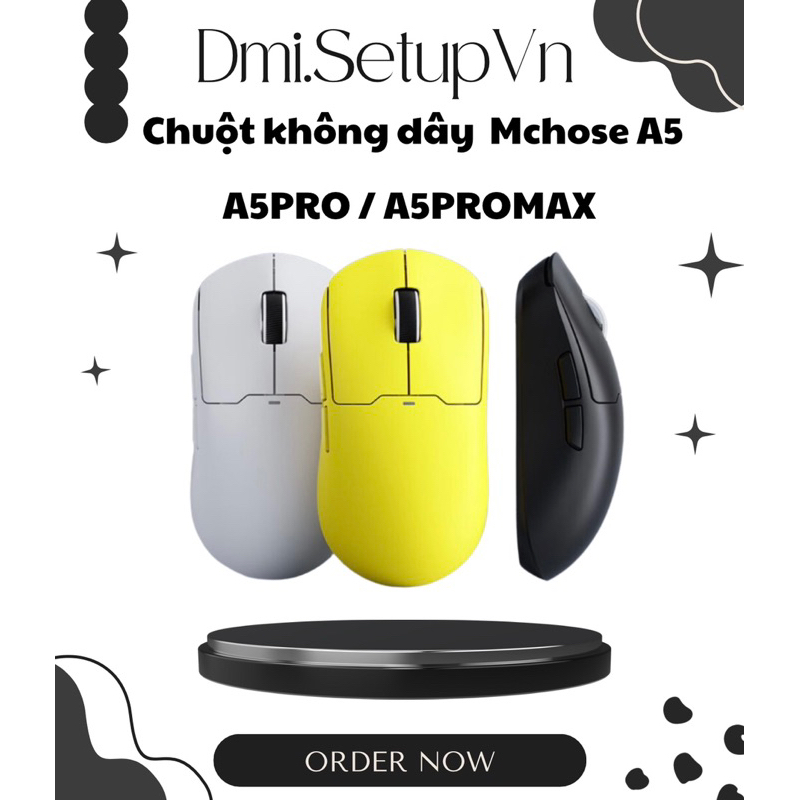 [GIAO NGAY] Chuột Gaming không dây siêu nhẹ MCHOSE A5 / A5 Pro / A5 Pro ...