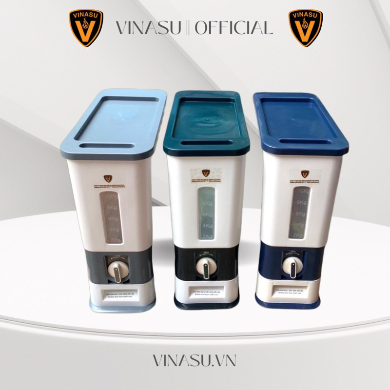 (TẶNG KHAY ĐÁ )Thùng đựng gạo thông minh dung tích 16kg Vinasu